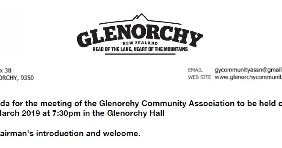 GCA AGENDA 7th MARCH 2019 &raquo; March, 2019 &raquo; Glenorchy Community