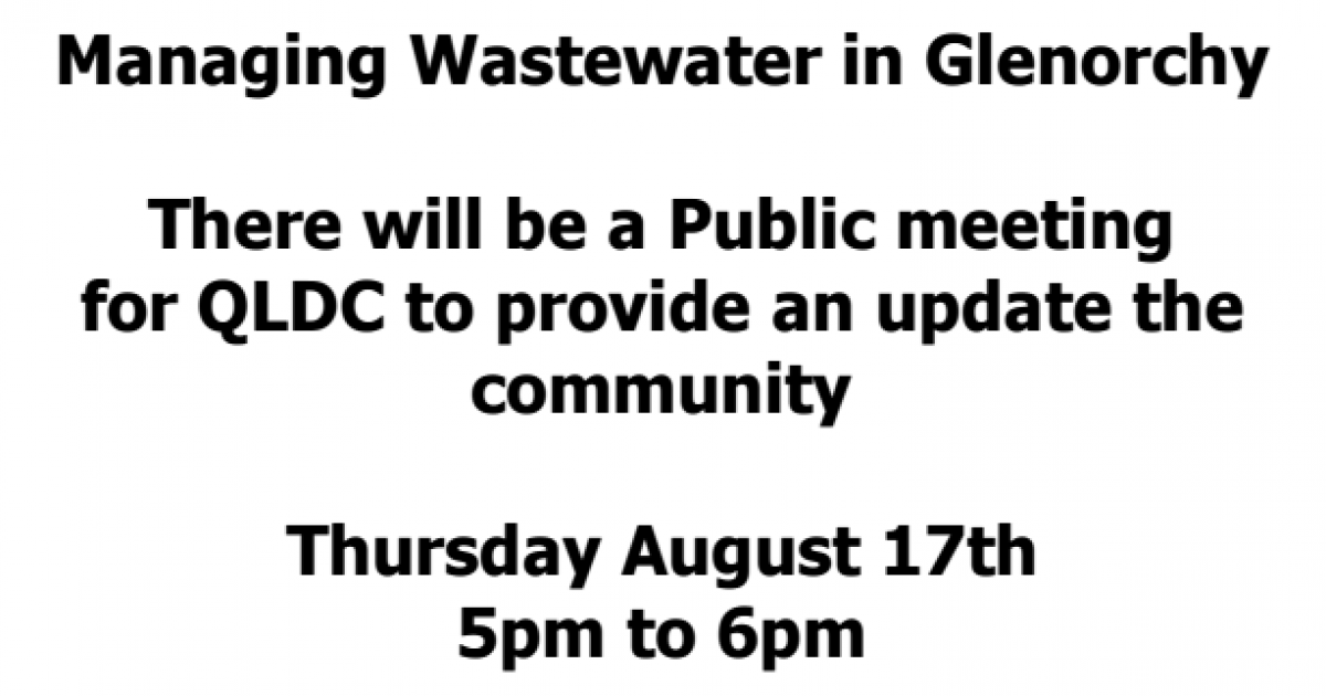 MANAGING WASTEWATER IN GLENORCHY » August, 2017 » Glenorchy Community